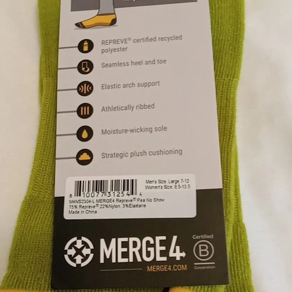NWT Merge 4 Reprve size large lite Olive socks.